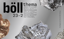 Auf dem Cover des Magazins böll thema 23-2. sind glitzernde Metallklumpen abgebildet.